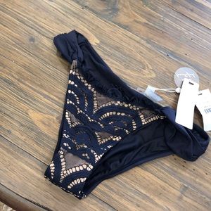 Pily q nautica lace fanned full navy bikini bottom